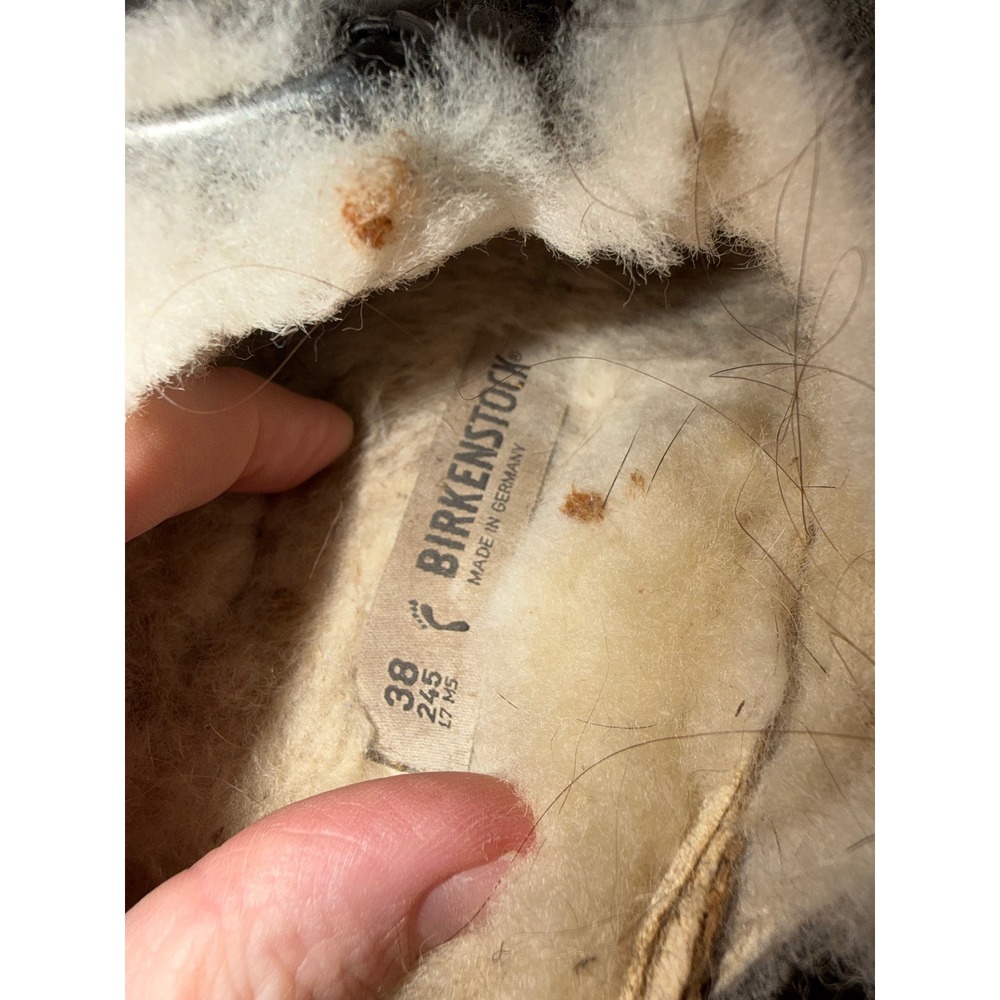 Birkenstock Arizona Shearling Suede Sandals Taupe Women 38 L7 M5 - Picture 5 of 9